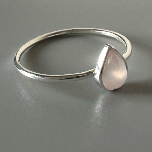 Sterling Silver Rose Quartz Dainty Ring - Picture 5 of 11